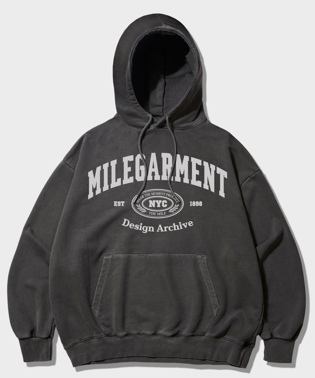 더마일(THEMILE) MILEGARMENT NYC HOODIE [PIGMENT D.GRAY]