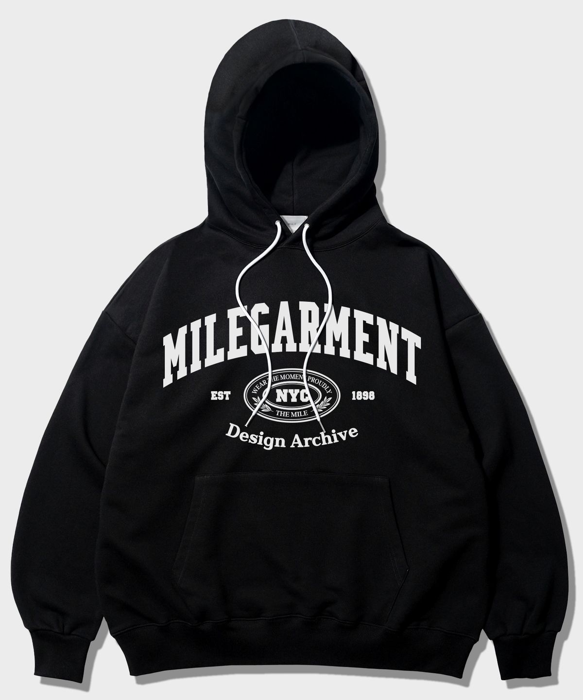 더마일(THEMILE) MILEGARMENT NYC HOODIE [BLACK]