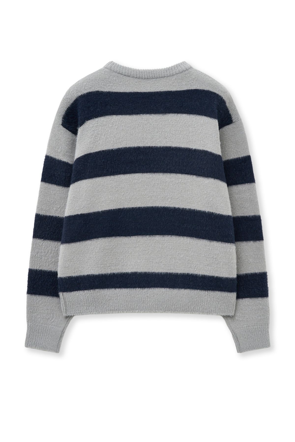 캑터스도넛마켓(CACTUSDONUTMARKET) Embroidery Hairy Stripe Sweater-Melange gray