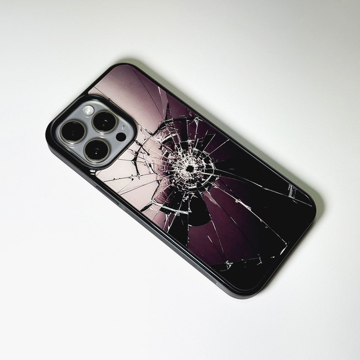 메모리즈바운더리(MEMORIESBOUNDARY) Cracked Glass Phone Case (Glass_Smoky Mauve)/(Magsafe)