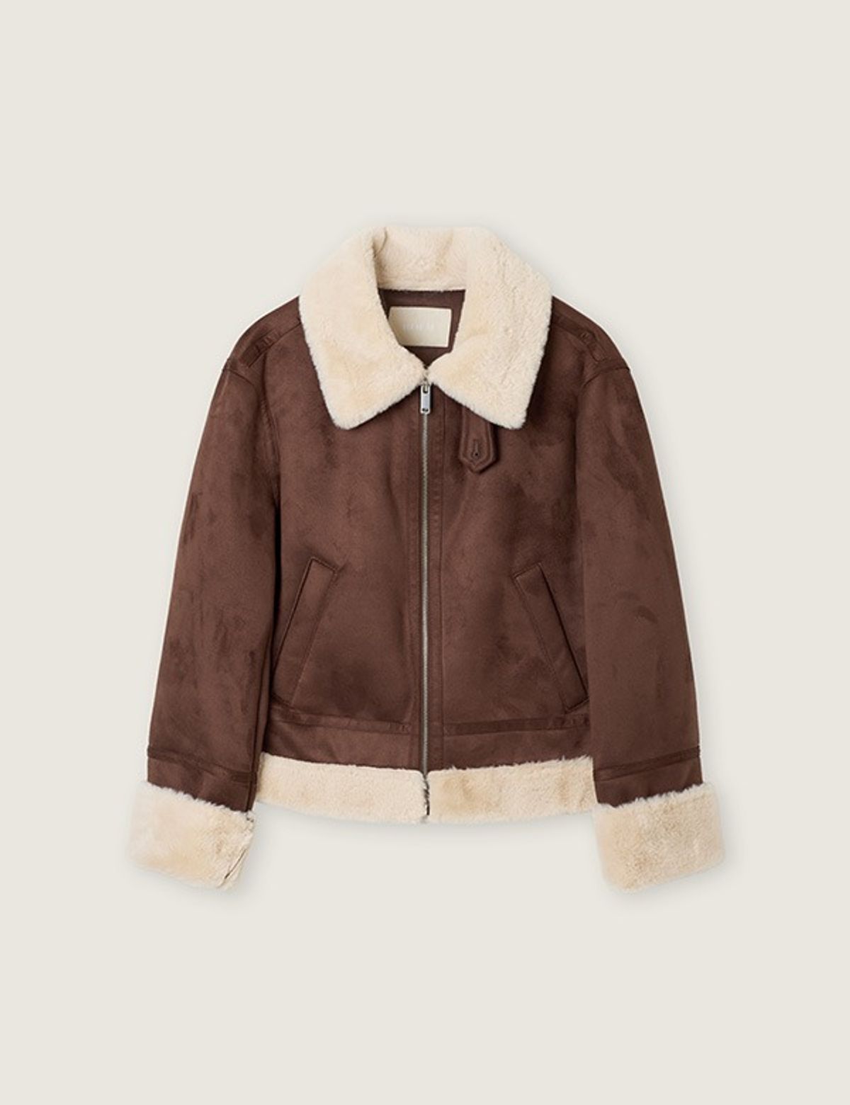 로엠(ROEM) 카라 집업 무스탕_RMJLF4VR11