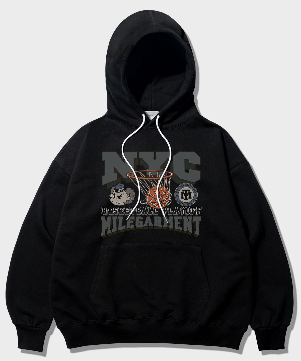 더마일(THEMILE) NYC MILEGARMENT  HOODIE [BLACK]