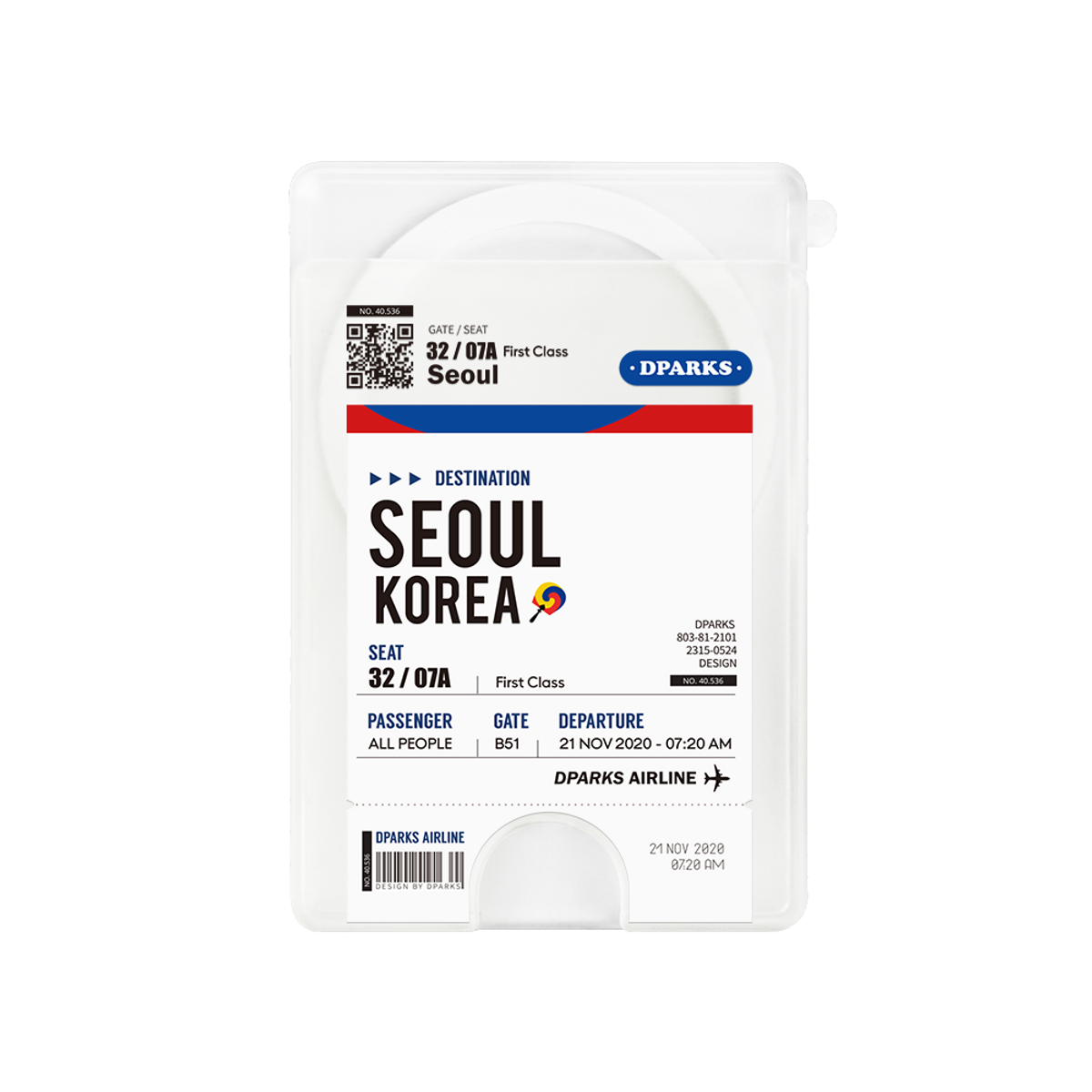 디팍스(D'PARKS) CITY TOUR TICKET-서울_맥세이프 카드지갑 투명 클리어 스탠드 가로 세로 거치 카드케이스