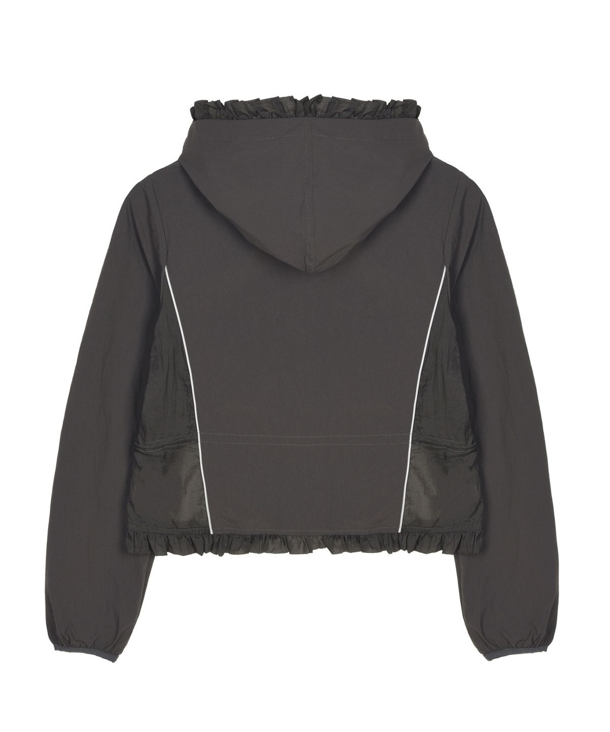 닉앤니콜(NICK&NICOLE) RUFFLE LACE HOOD JACKET_CHARCOAL