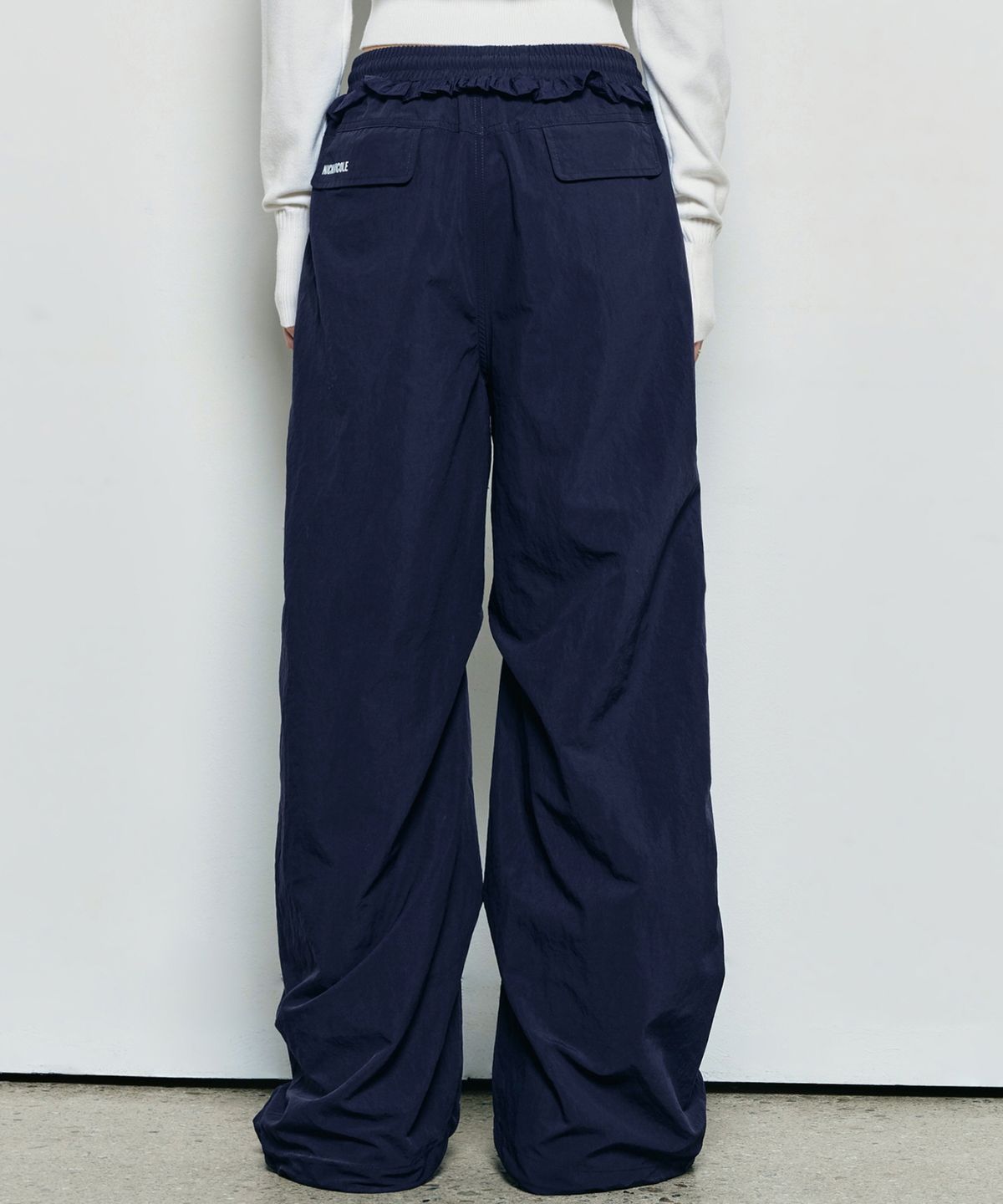 닉앤니콜(NICK&NICOLE) RUFFLE LACE PARACHUTE PANTS_NAVY