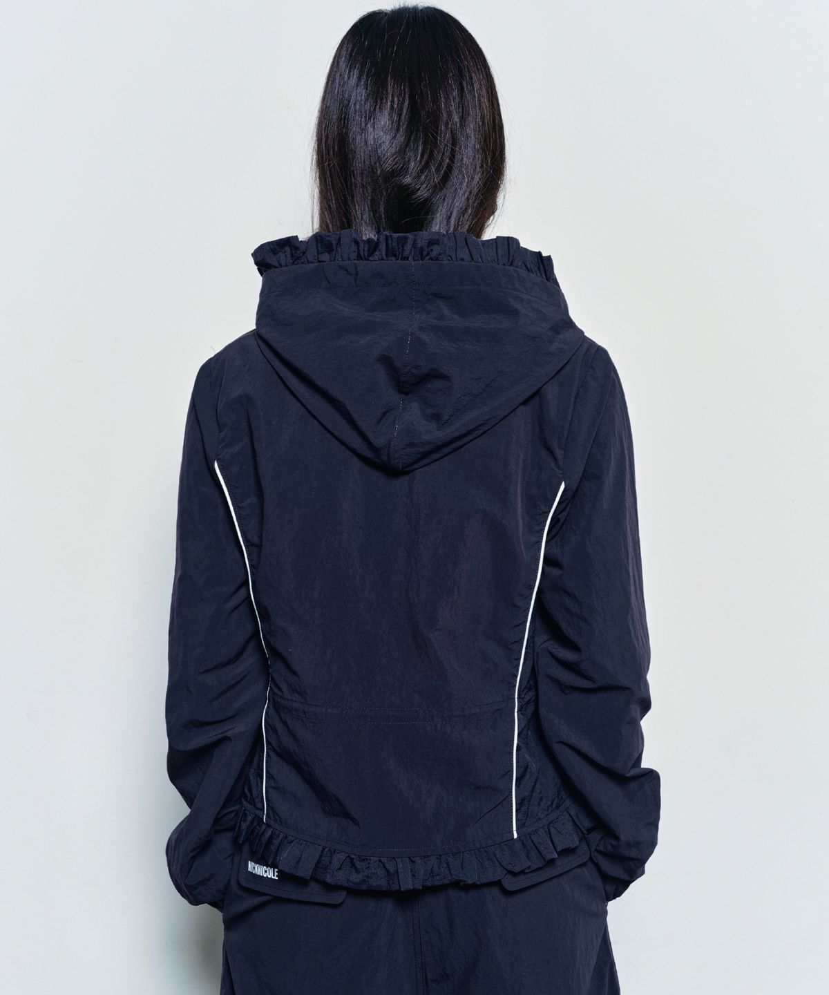 닉앤니콜(NICK&NICOLE) RUFFLE LACE HOOD JACKET_NAVY