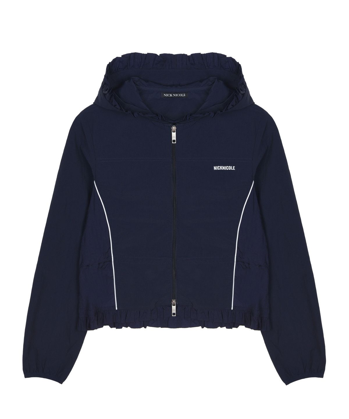 닉앤니콜(NICK&NICOLE) RUFFLE LACE HOOD JACKET_NAVY