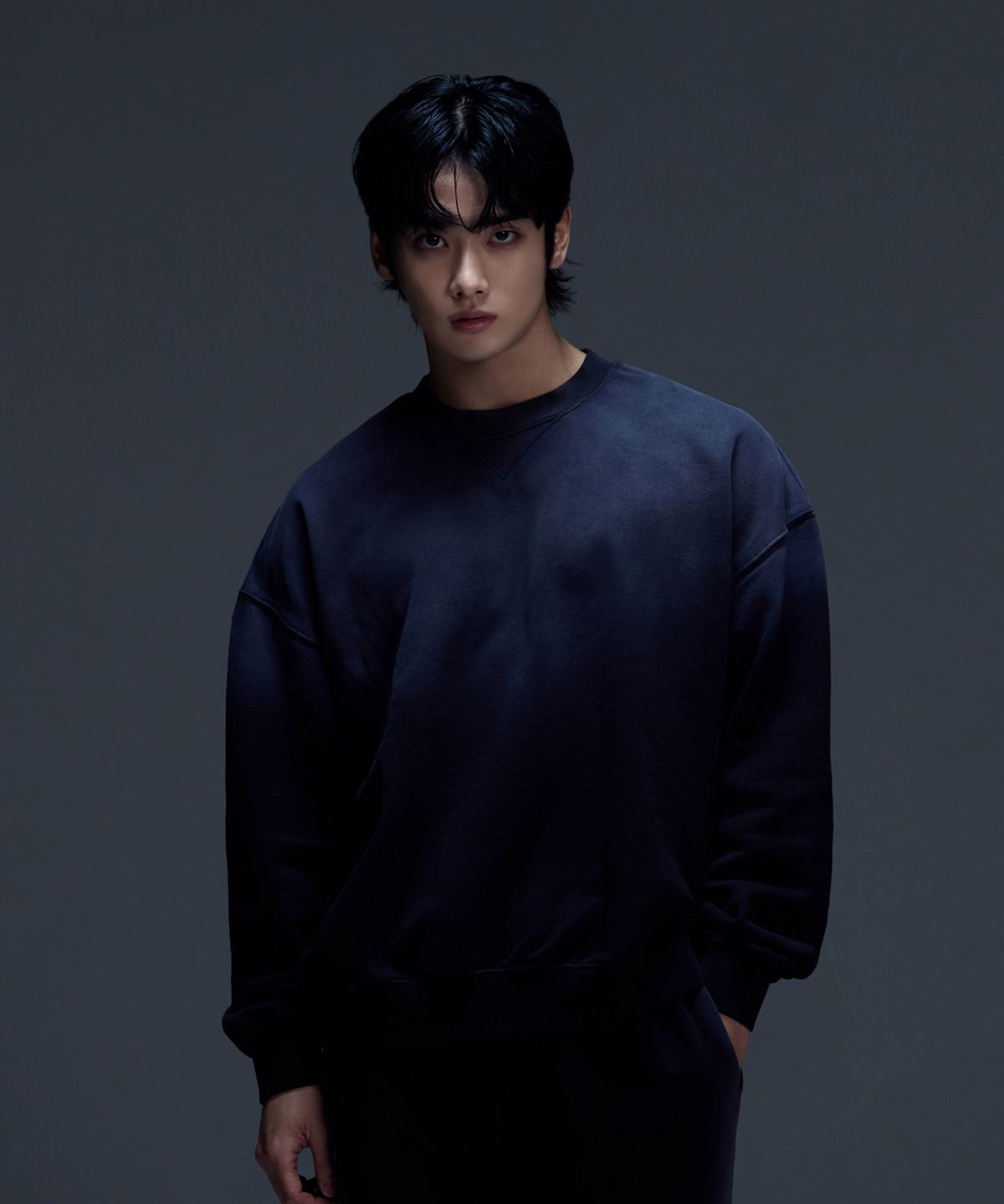 허그본(HUGVONE) 무지 빈티지 워싱 맨투맨