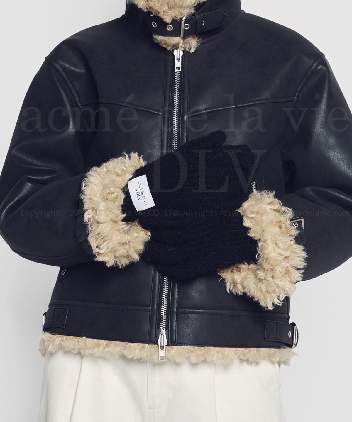 아크메드라비(ACME DE LA VIE) BASIC LOGO LABEL POINT KNIT GLOVES (3COLOR)