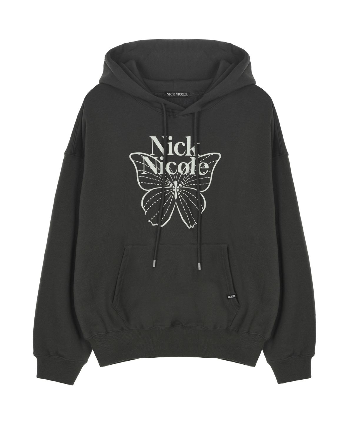 닉앤니콜(NICK&NICOLE) BUTTERFLY SIGNATURE HOODIE_CHARCOAL CREAM