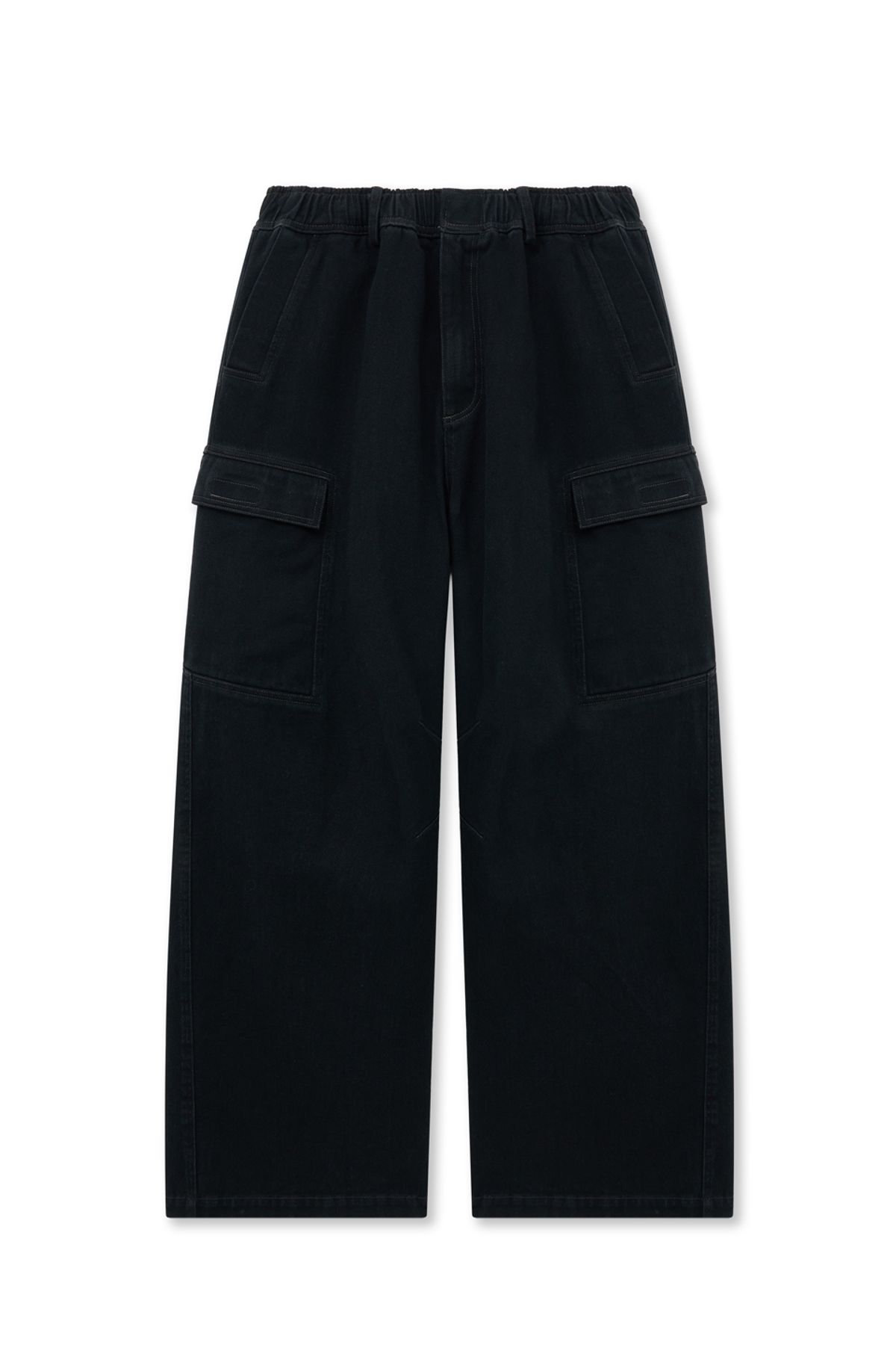 캑터스도넛마켓(CACTUSDONUTMARKET) Bold Embroidery Cargo Pants-Black