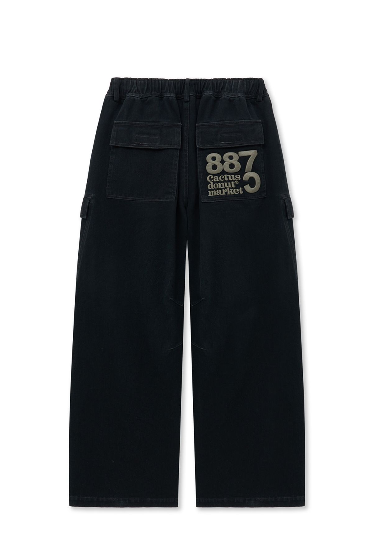 캑터스도넛마켓(CACTUSDONUTMARKET) Bold Embroidery Cargo Pants-Black
