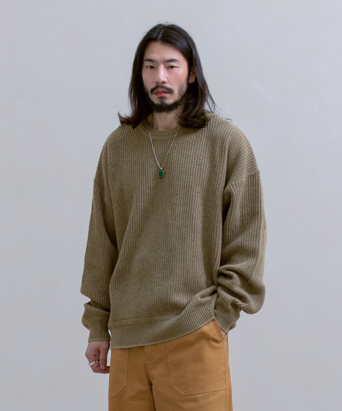 러기드하우스(RUGGED HOUSE) 워크 인더 시트 엘보 램스울 니트 4컬러