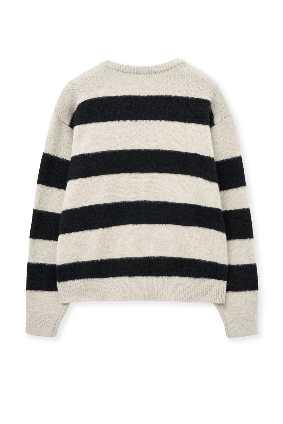 캑터스도넛마켓(CACTUSDONUTMARKET) Embroidery Hairy Stripe Sweater-Cream