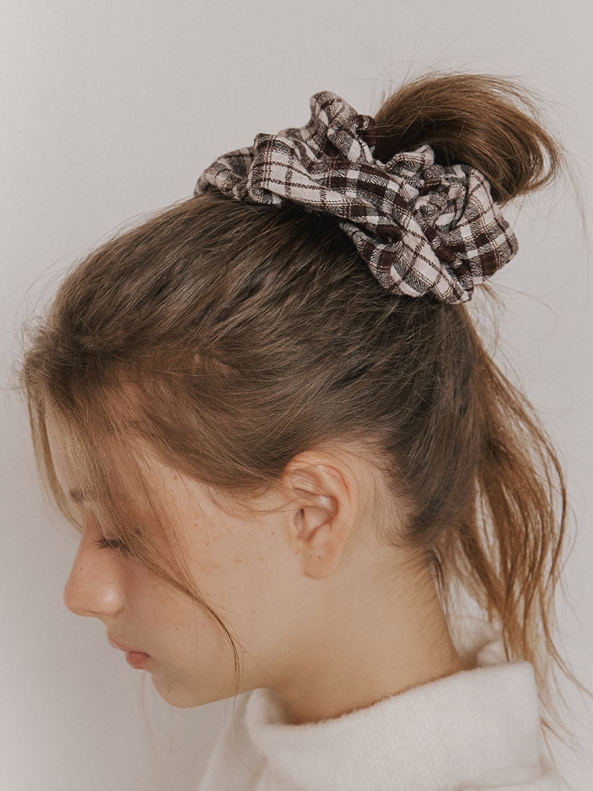 카인더베이비(KINDABABY) toffee check plaid scrunch