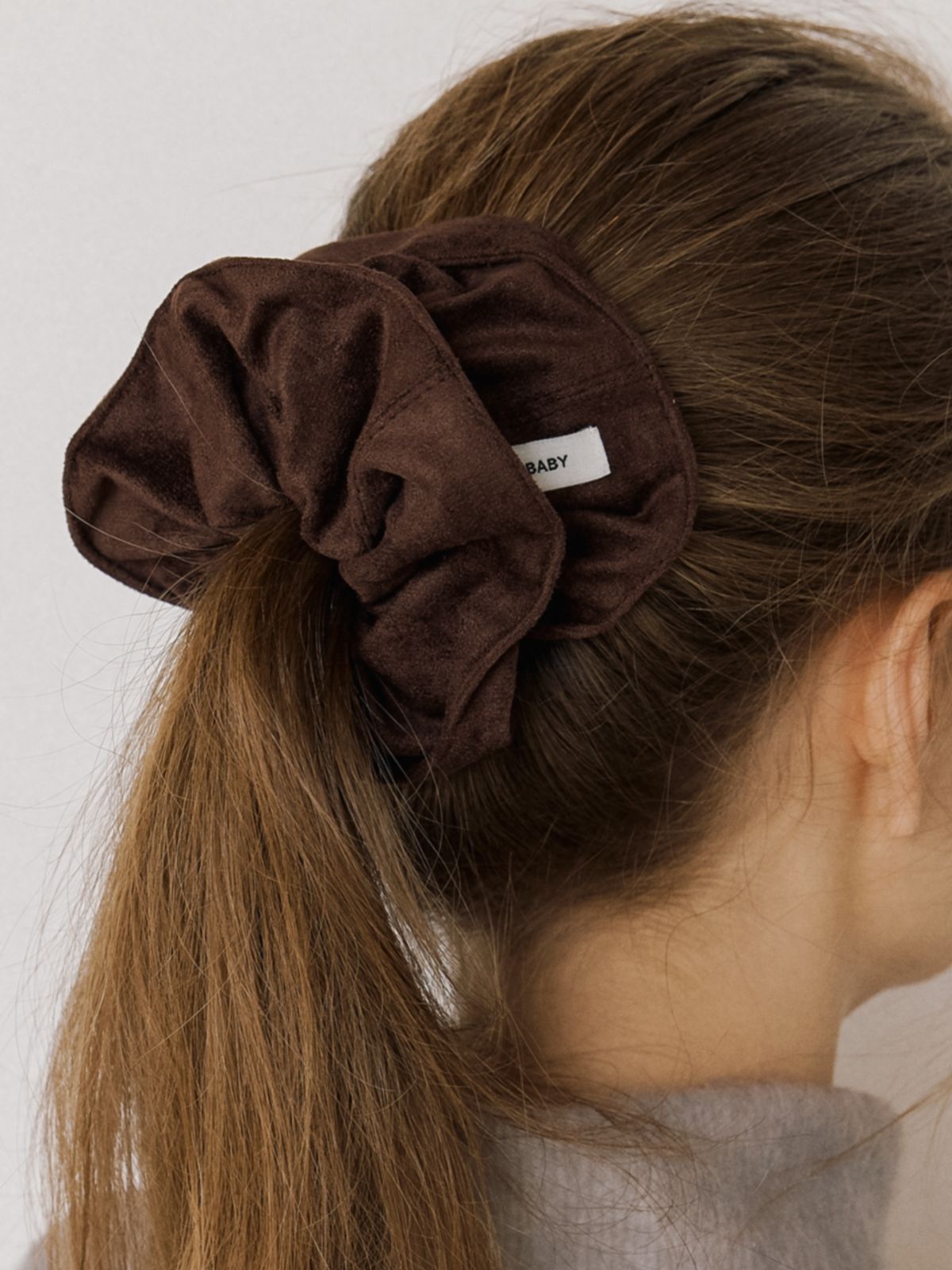 카인더베이비(KINDABABY) basic suede scrunch - coco brown