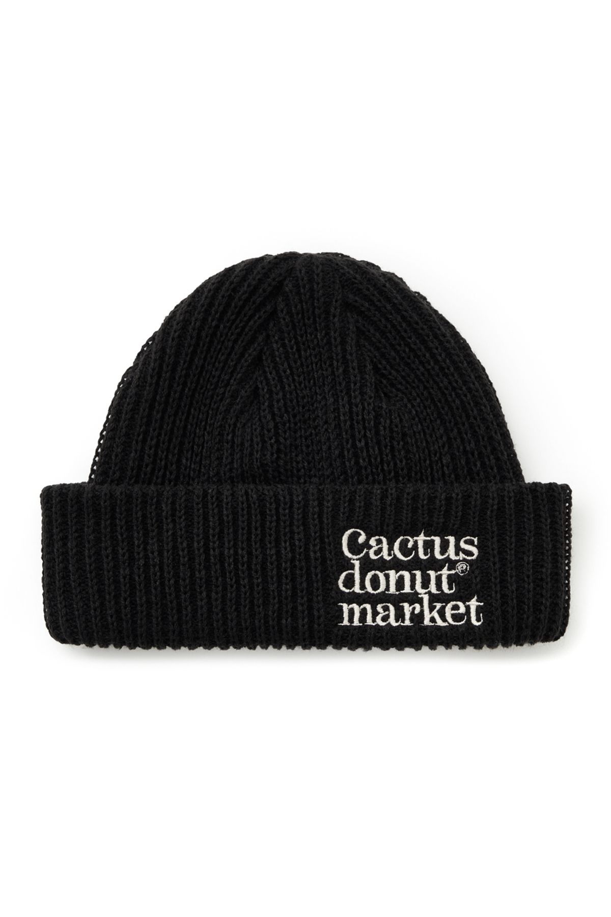 캑터스도넛마켓(CACTUSDONUTMARKET) Lettering Fold Knit Beanie-Black