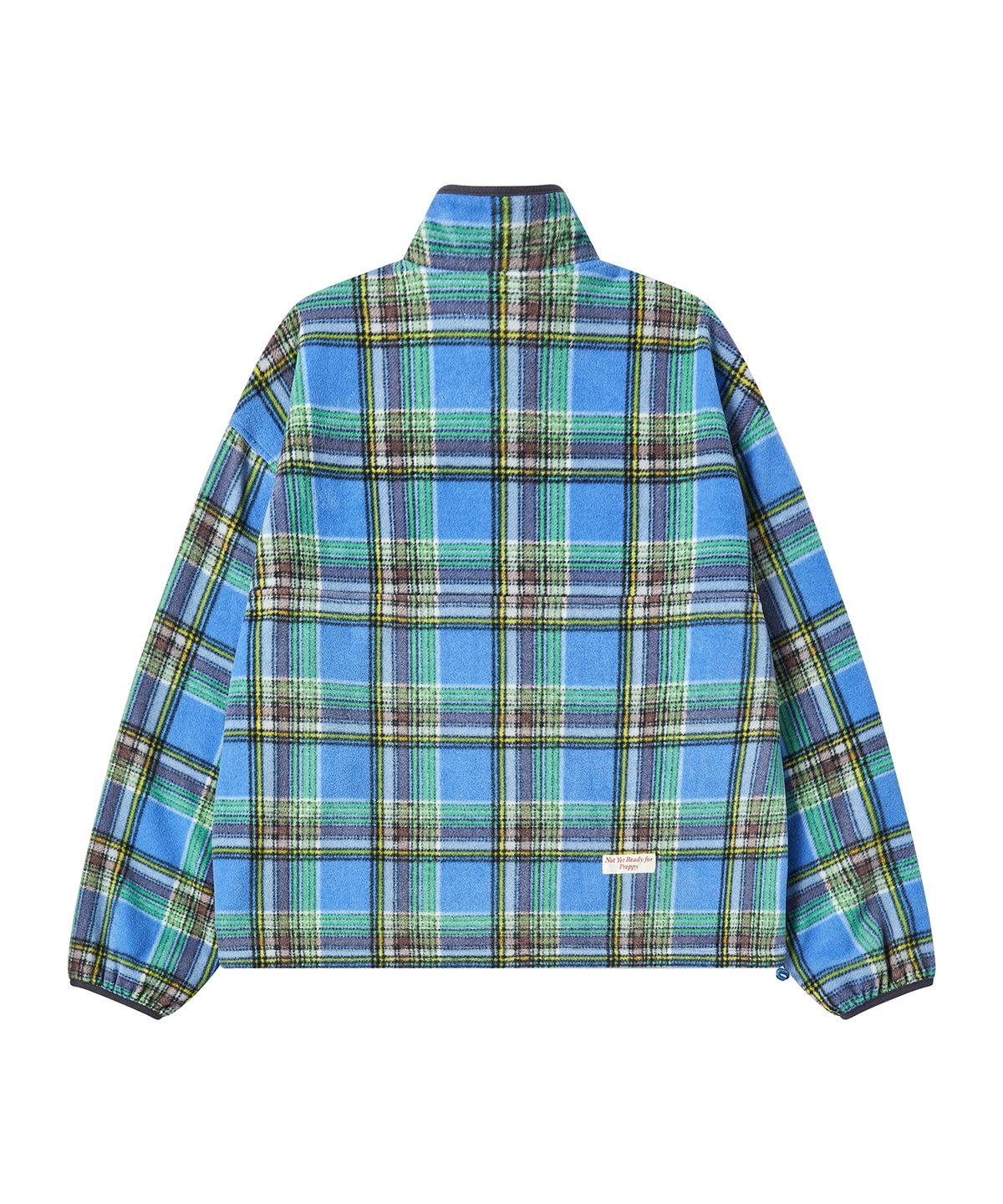 비욘드클로젯(BEYOND CLOSET) [COLLECTION LINE] 프레피 플레이드 집업 플리스 블루