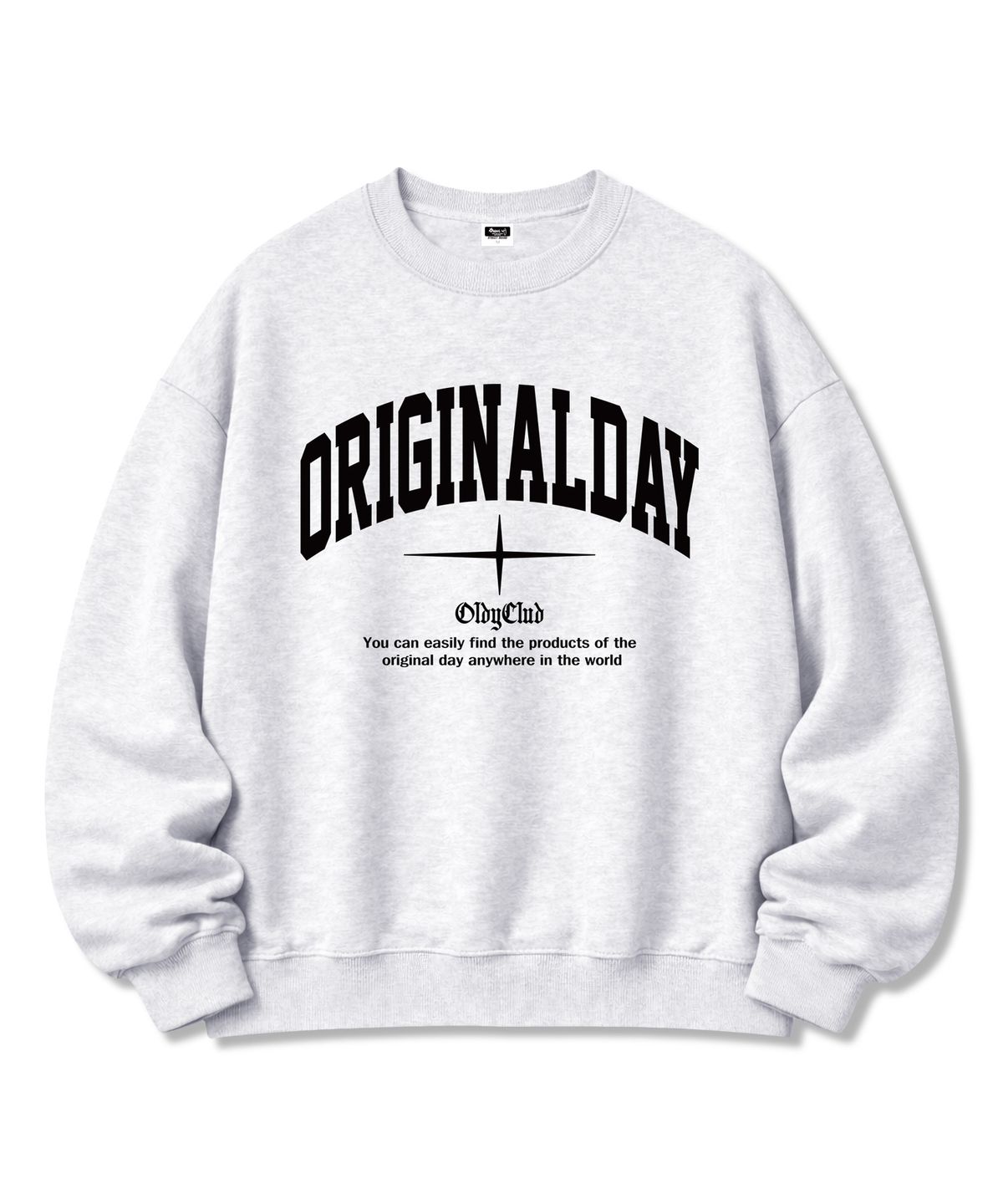 오리지널데이(ORIGINALDAY) [기모선택] CLUB OLDY 빈티지 레터링 맨투맨 오버핏 긴팔 티셔츠 5Color