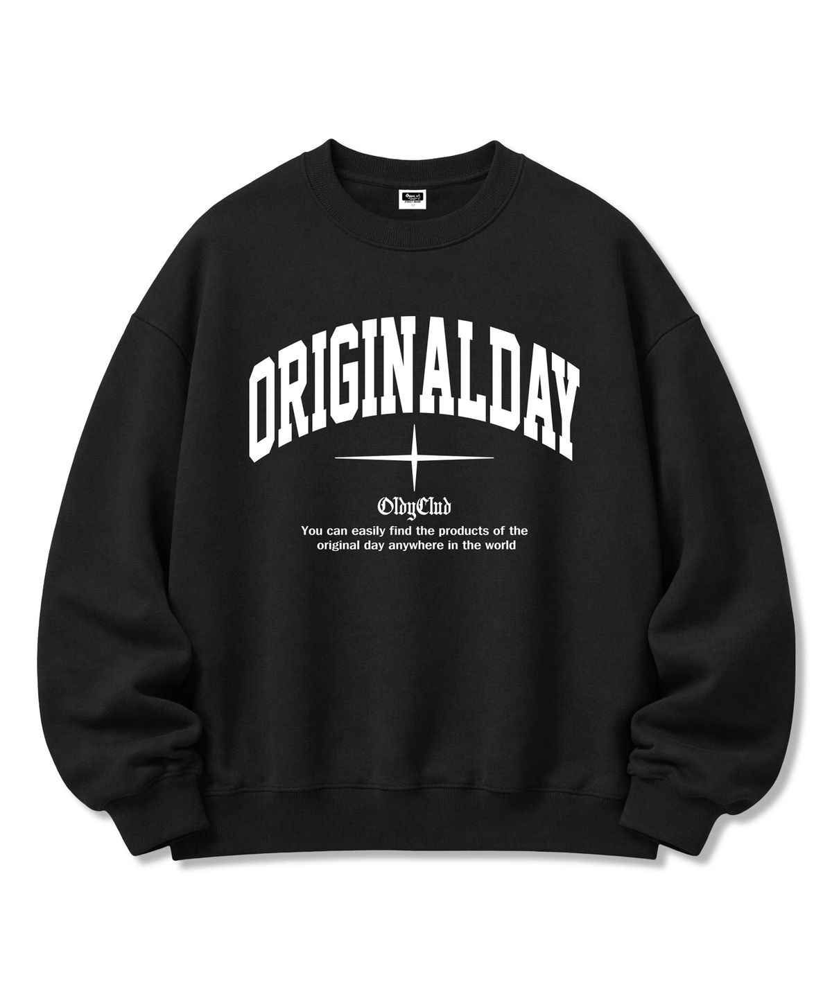오리지널데이(ORIGINALDAY) [기모선택] CLUB OLDY 빈티지 레터링 맨투맨 오버핏 긴팔 티셔츠 5Color