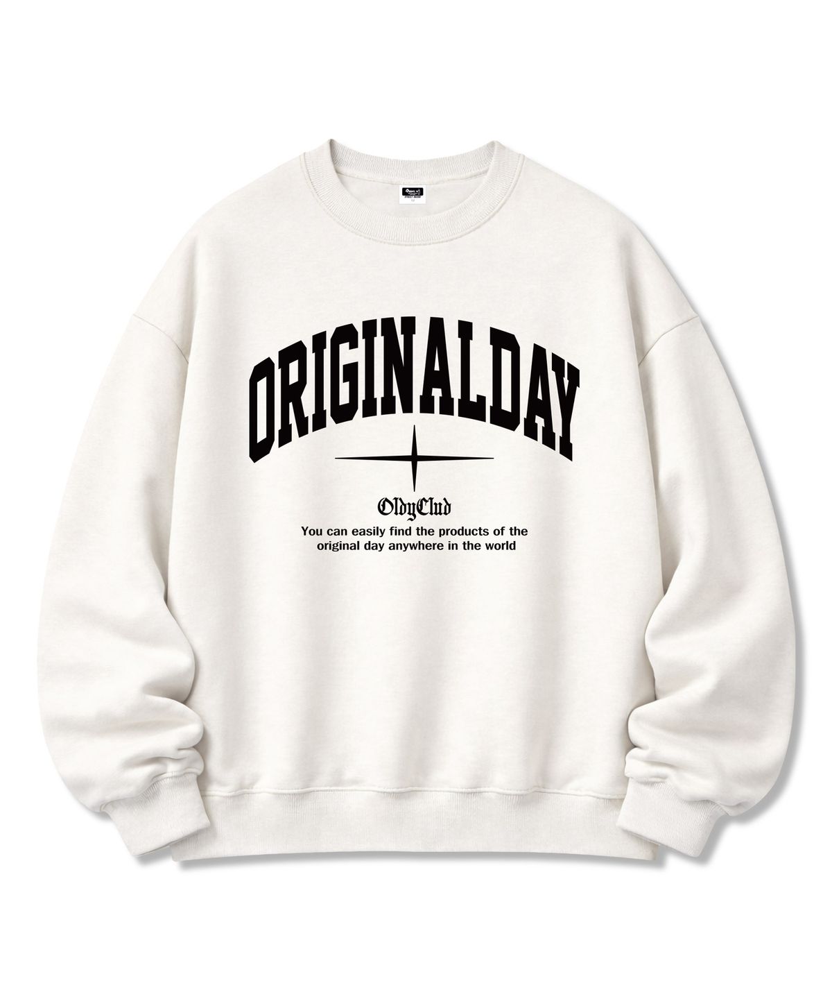 오리지널데이(ORIGINALDAY) [기모선택] CLUB OLDY 빈티지 레터링 맨투맨 오버핏 긴팔 티셔츠 5Color