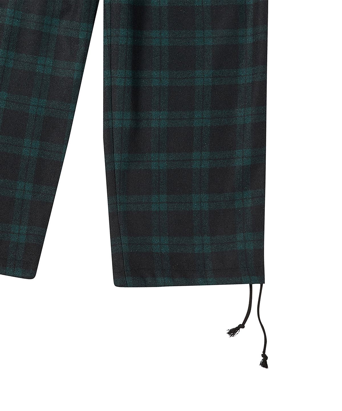 비욘드클로젯(BEYOND CLOSET) [COLLECTION LINE] 러프 프린트 플란넬 체크 드로잉 울 팬츠 블랙