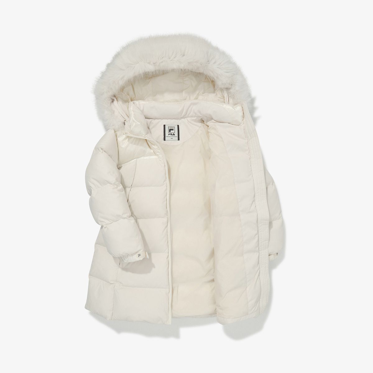 휠라 키즈(FILA KIDS) 구스 글로시 벨티드 롱다운