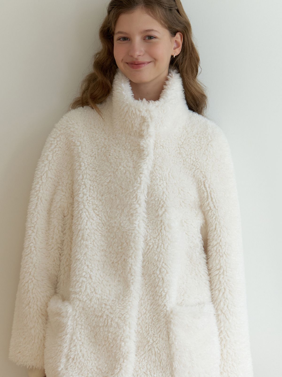 리엘(RE L) Begonia fur half coat (ivory)