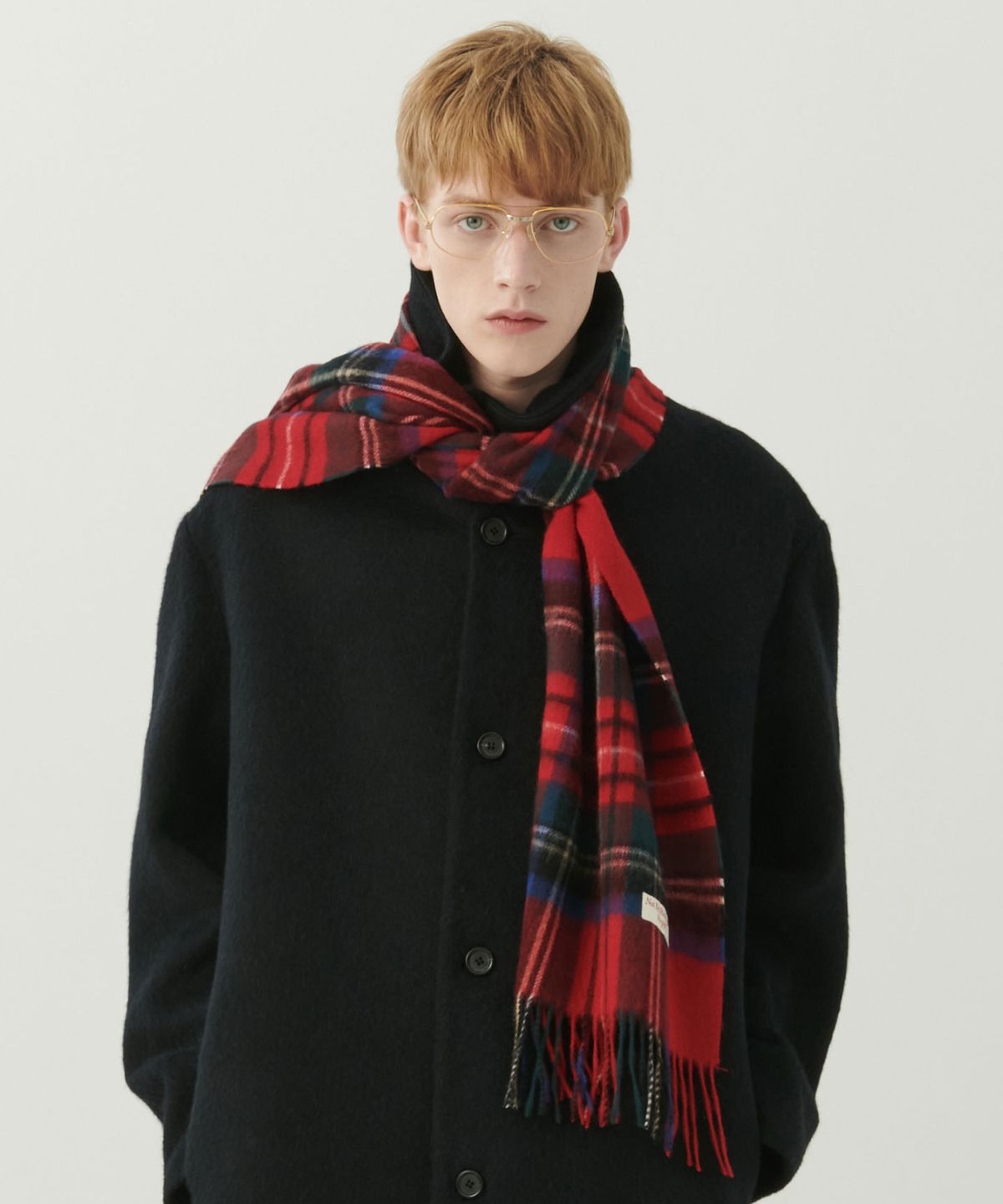 비욘드클로젯(BEYOND CLOSET) [COLLECTION LINE] 헤리티지 타탄 울 머플러 레드