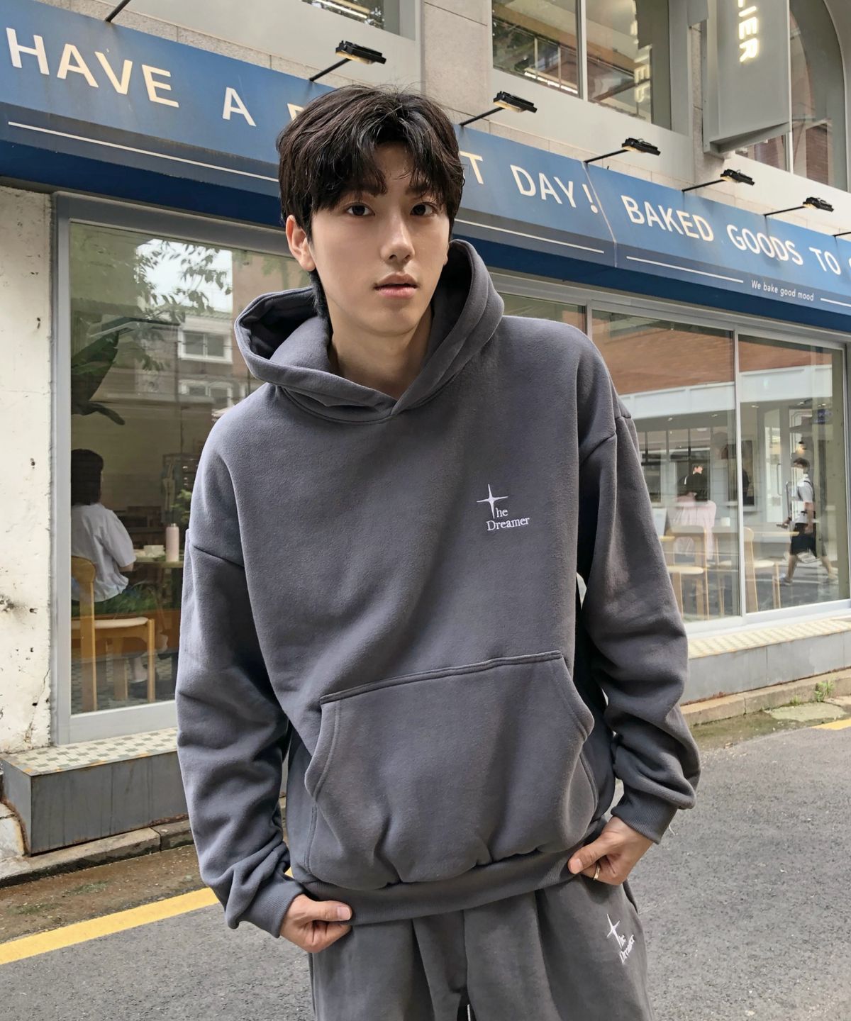 드리머(DREEMR) 중량담요 후드티 딥 그레이