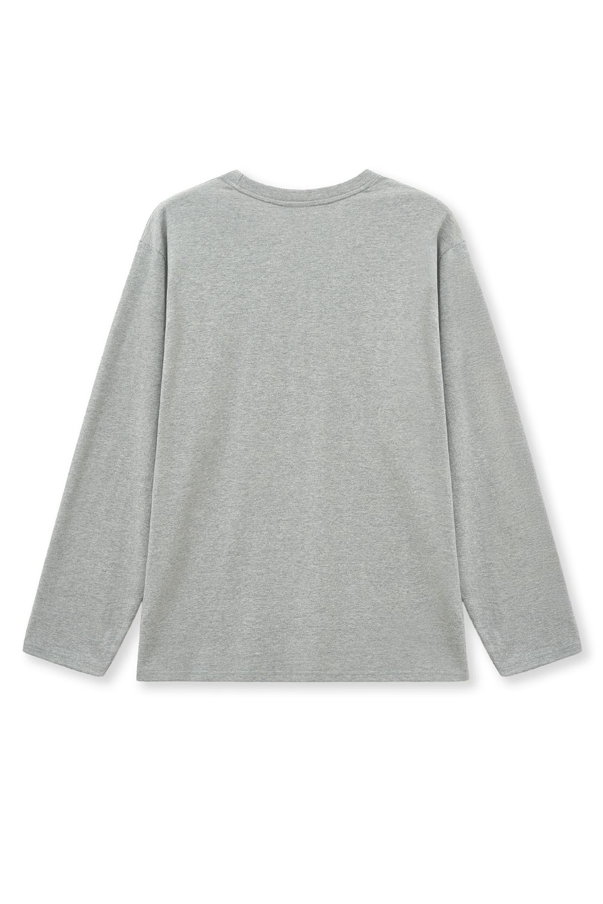 캑터스도넛마켓(CACTUSDONUTMARKET) Lettering Long Sleeve T-shirt-Melange gray