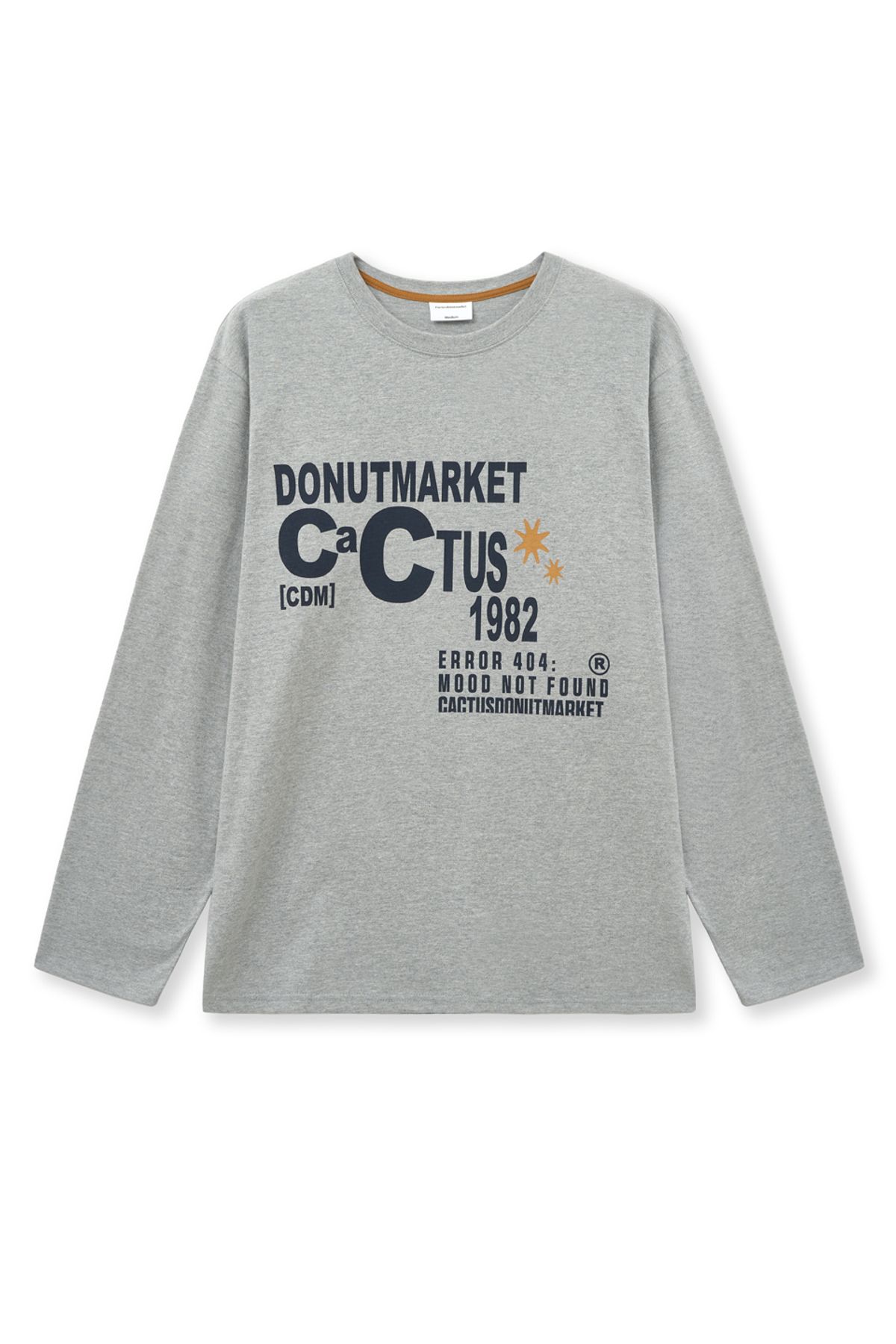 캑터스도넛마켓(CACTUSDONUTMARKET) Lettering Long Sleeve T-shirt-Melange gray