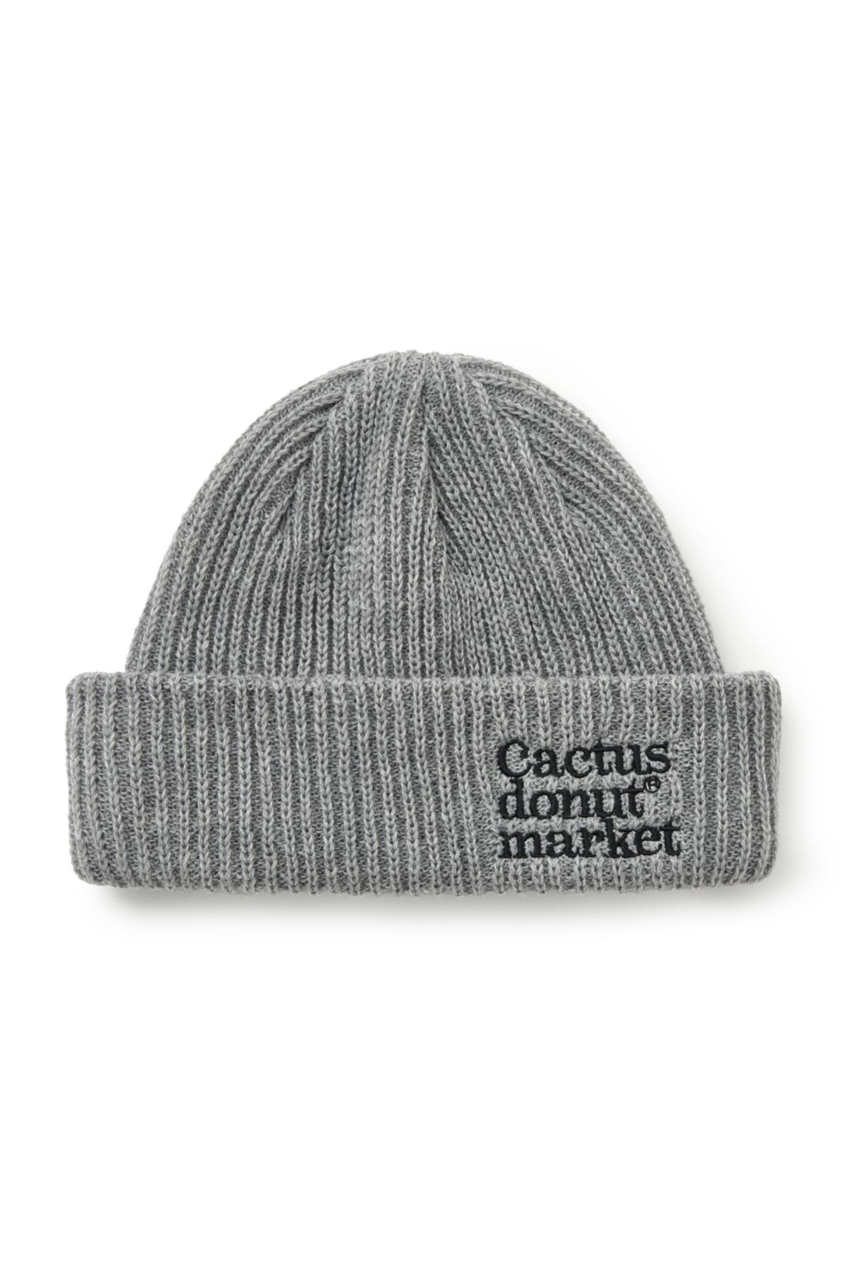 캑터스도넛마켓(CACTUSDONUTMARKET) Lettering Fold Knit Beanie-Melange gray