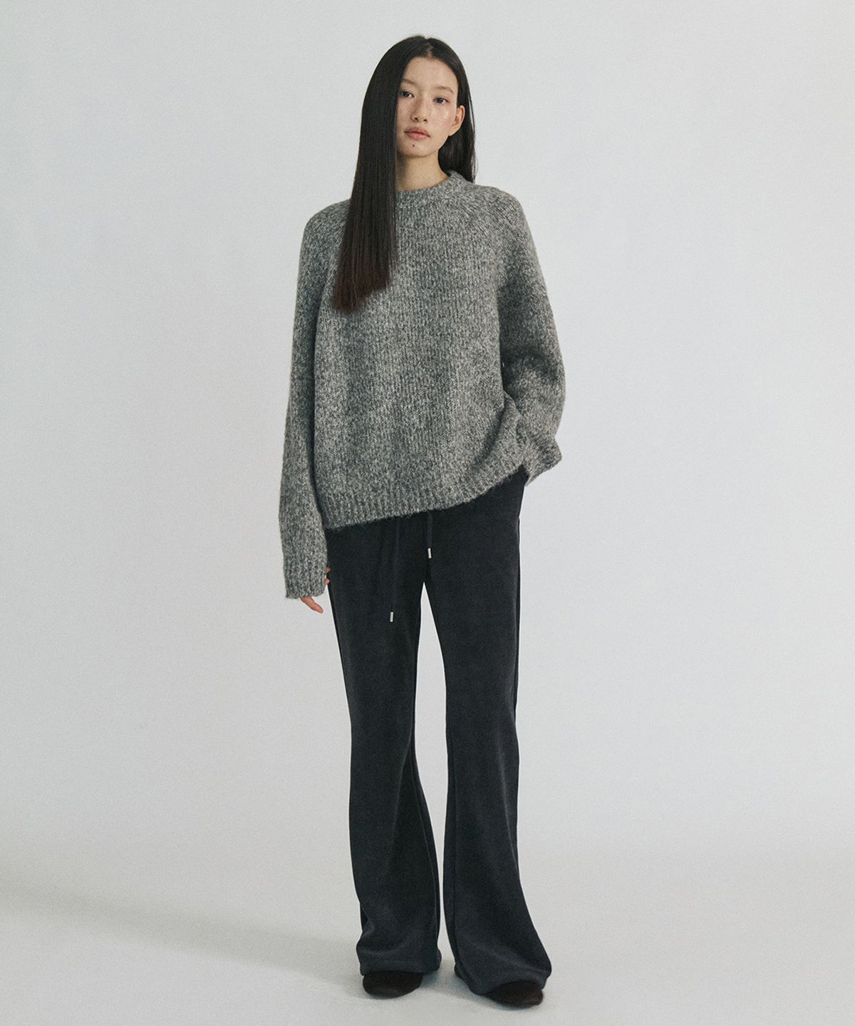 스텝어라운드(STEP AROUND) Fleece Lined Bootcut Banding Pants_NAVY