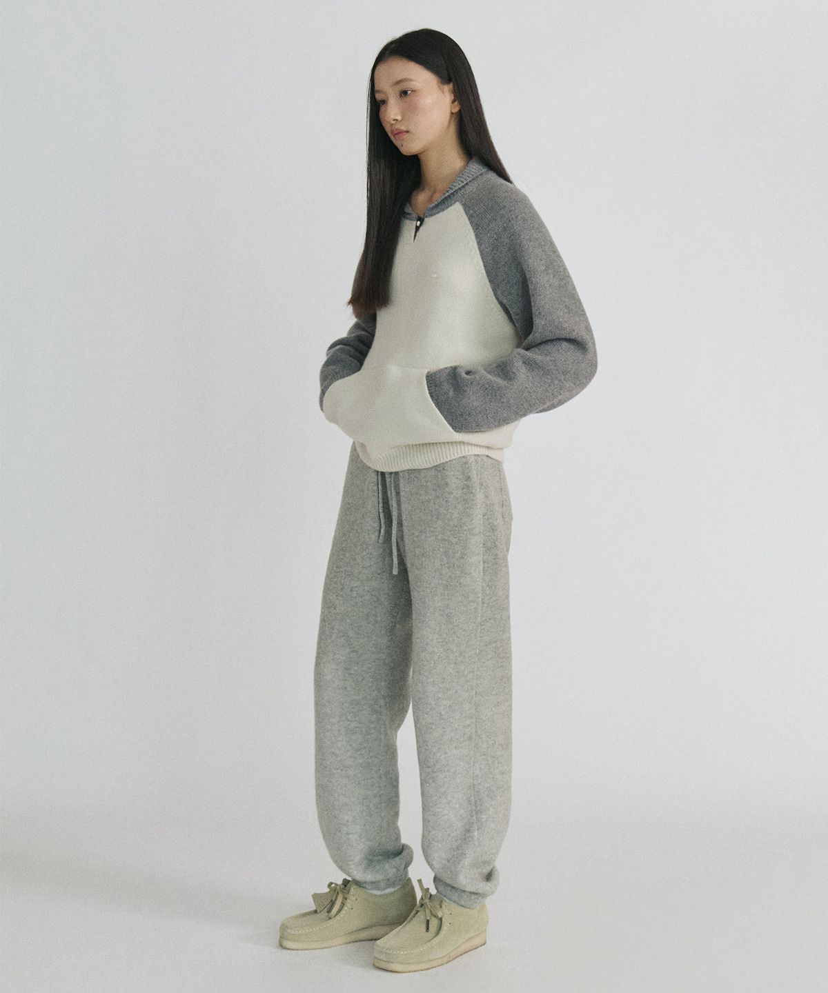 스텝어라운드(STEP AROUND) Knit Jogger Banding Pants_GREY
