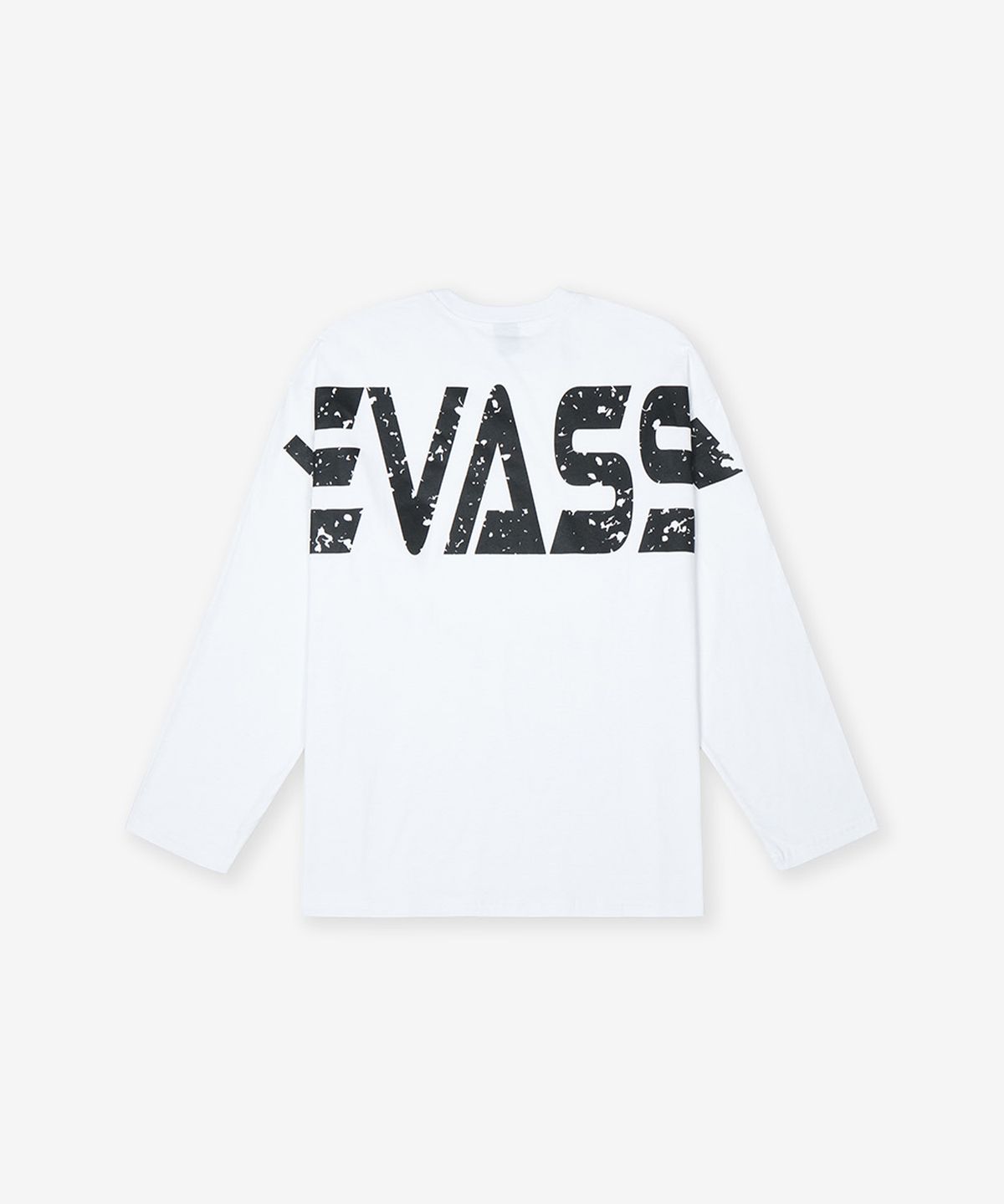르바세(LEVASSE) 올드스쿨 백 블랙로고 오버핏 긴팔 티셔츠_화이트