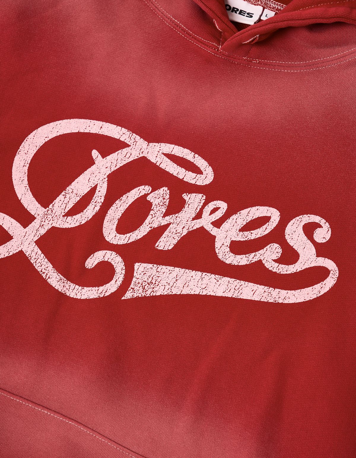 로어즈(LORES) Script Dyed Hoodie - Red