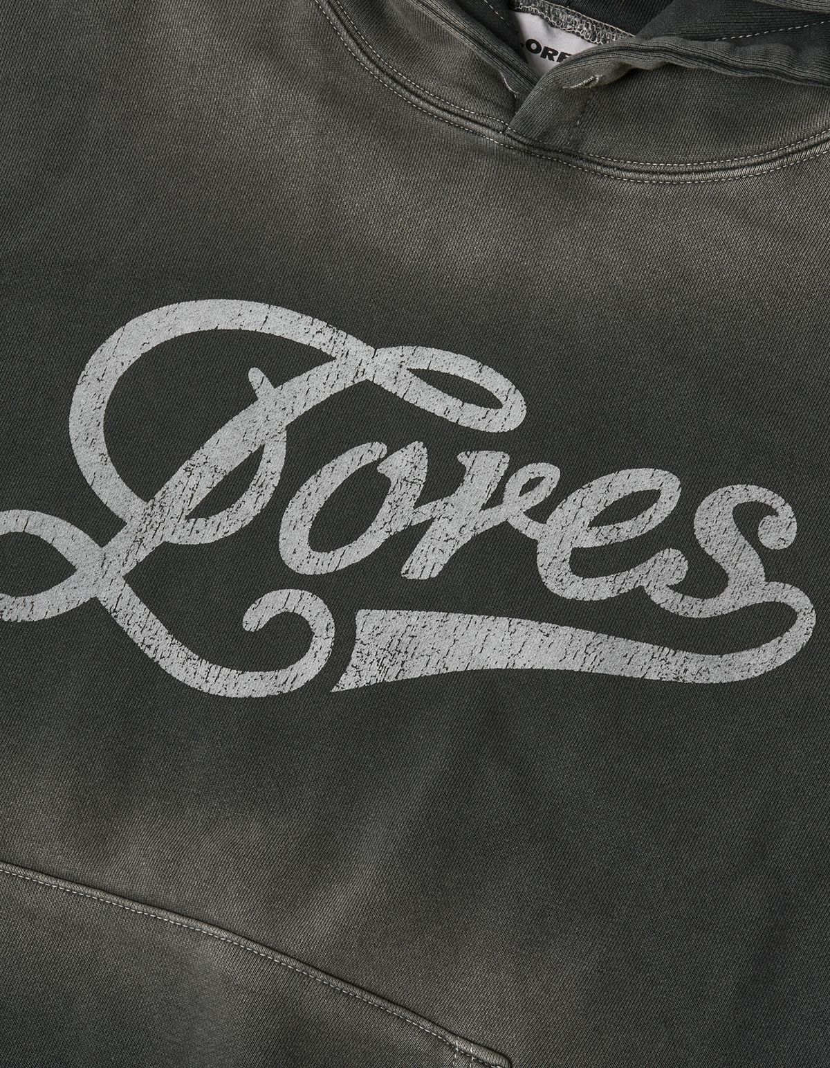 로어즈(LORES) Script Dyed Hoodie - Charcoal