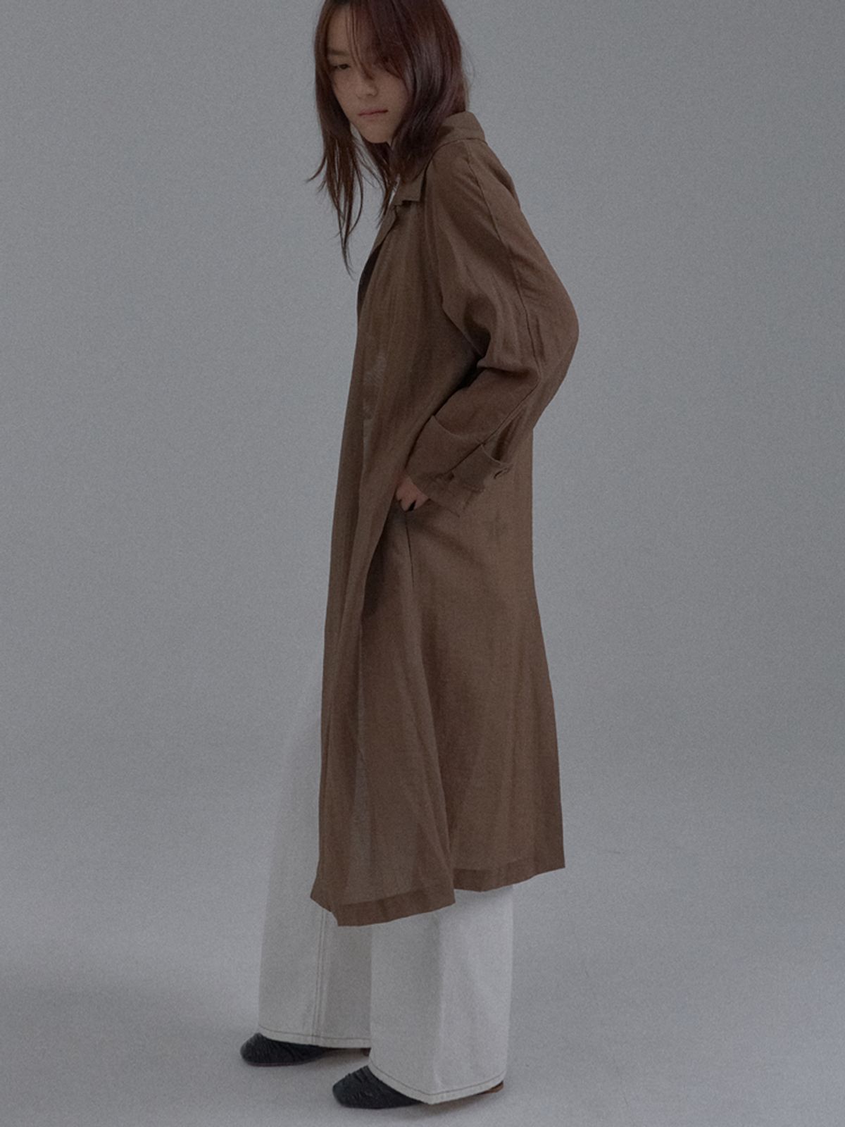 쏘리, 투 머치 러브(SORRY, TOO MUCH LOVE) New Spring See-Through Trench Coat_Brown