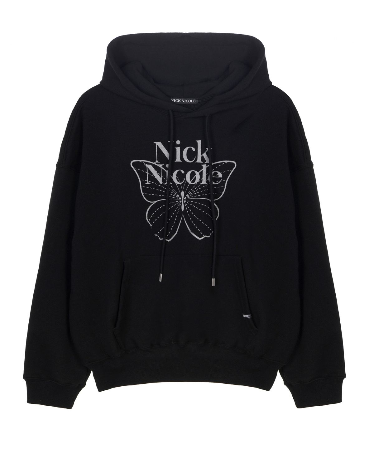 닉앤니콜(NICK&NICOLE) BUTTERFLY SIGNATURE HOODIE_BLACK SILVER
