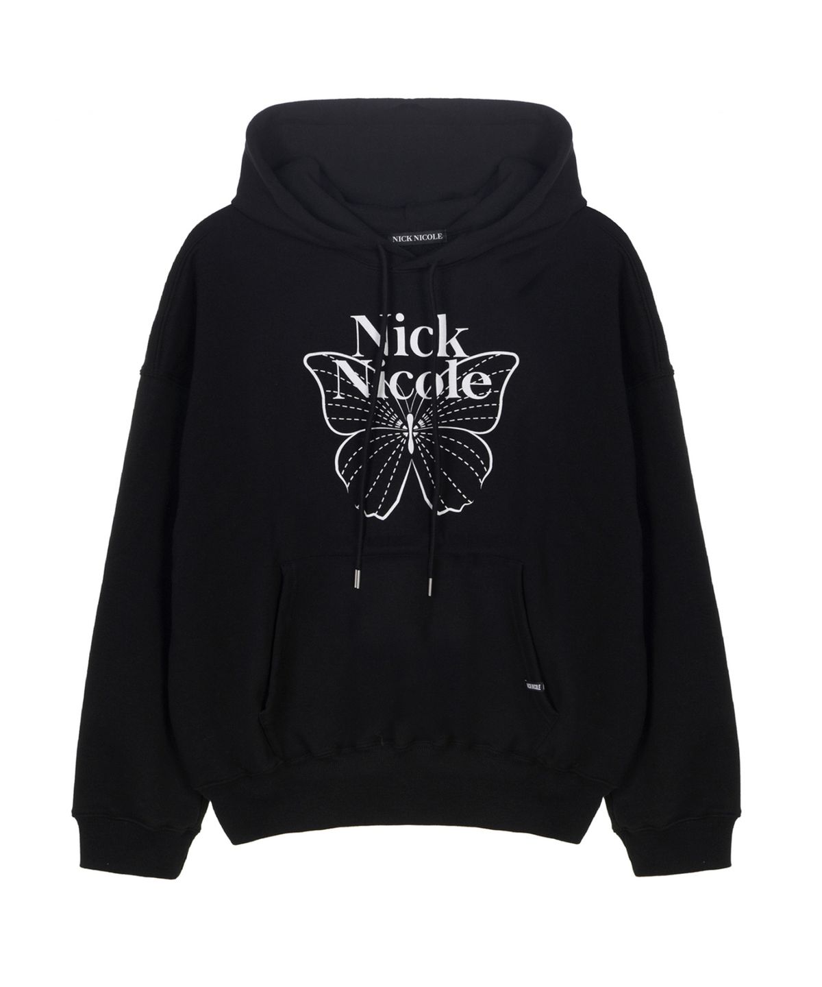 닉앤니콜(NICK&NICOLE) BUTTERFLY SIGNATURE HOODIE_BLACK WHITE