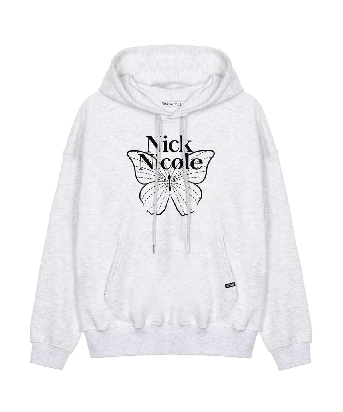 닉앤니콜(NICK&NICOLE) BUTTERFLY SIGNATURE HOODIE_MELANGE BLACK