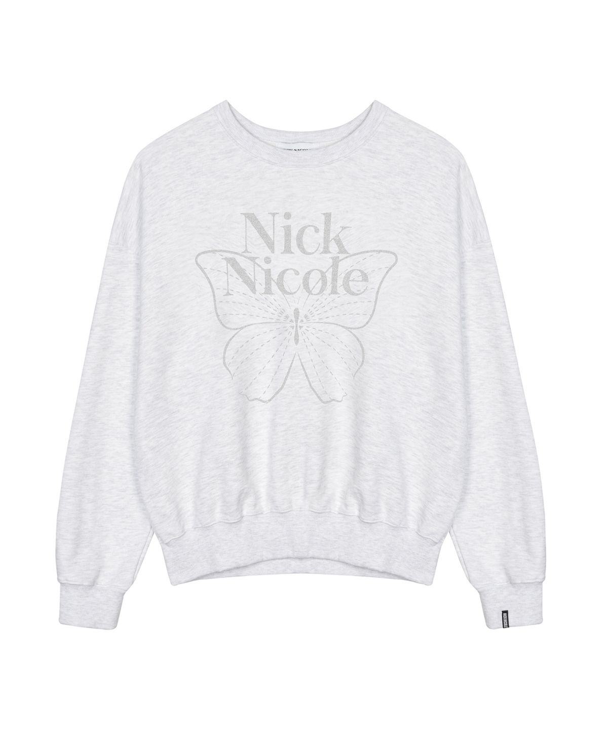 닉앤니콜(NICK&NICOLE) BUTTERFLY SIGNATURE SWEATSHIRT_MELANGE SILVER