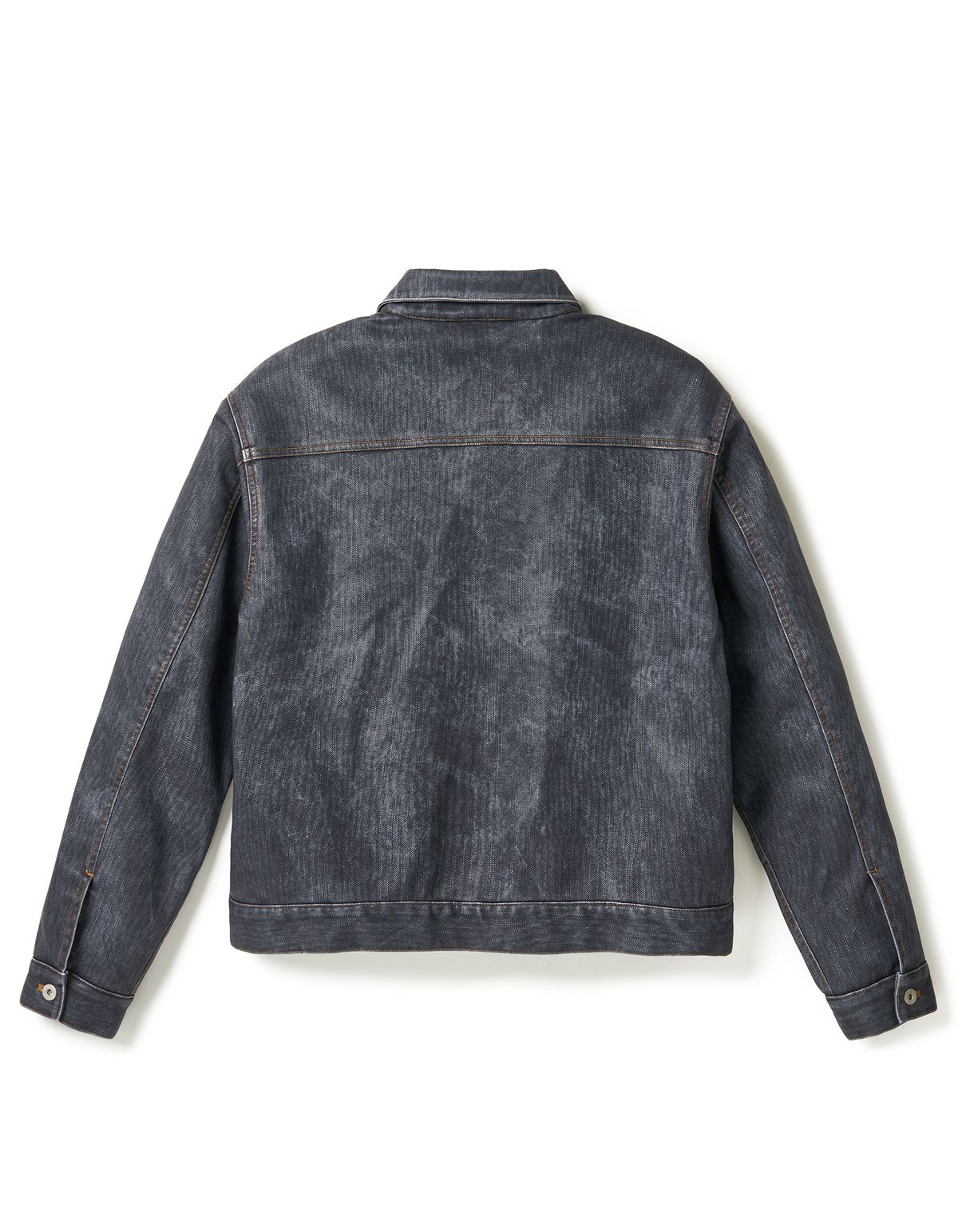 로어즈(LORES) Faux Leather Trucker Jacket - Indigo