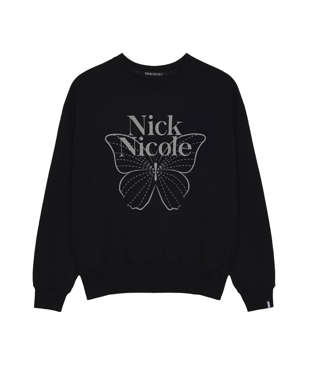 닉앤니콜(NICK&NICOLE) BUTTERFLY SIGNATURE SWEATSHIRT_BLACK SILVER