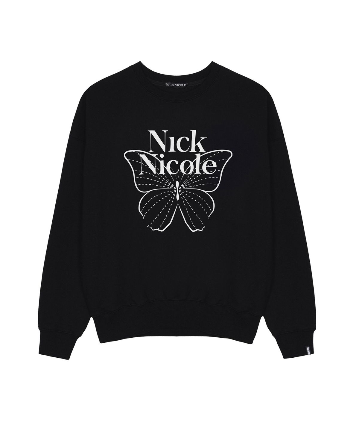 닉앤니콜(NICK&NICOLE) BUTTERFLY SIGNATURE SWEATSHIRT_BLACK WHITE