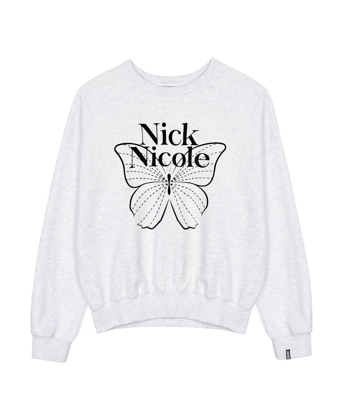 닉앤니콜(NICK&NICOLE) BUTTERFLY SIGNATURE SWEATSHIRT_MELANGE BLACK
