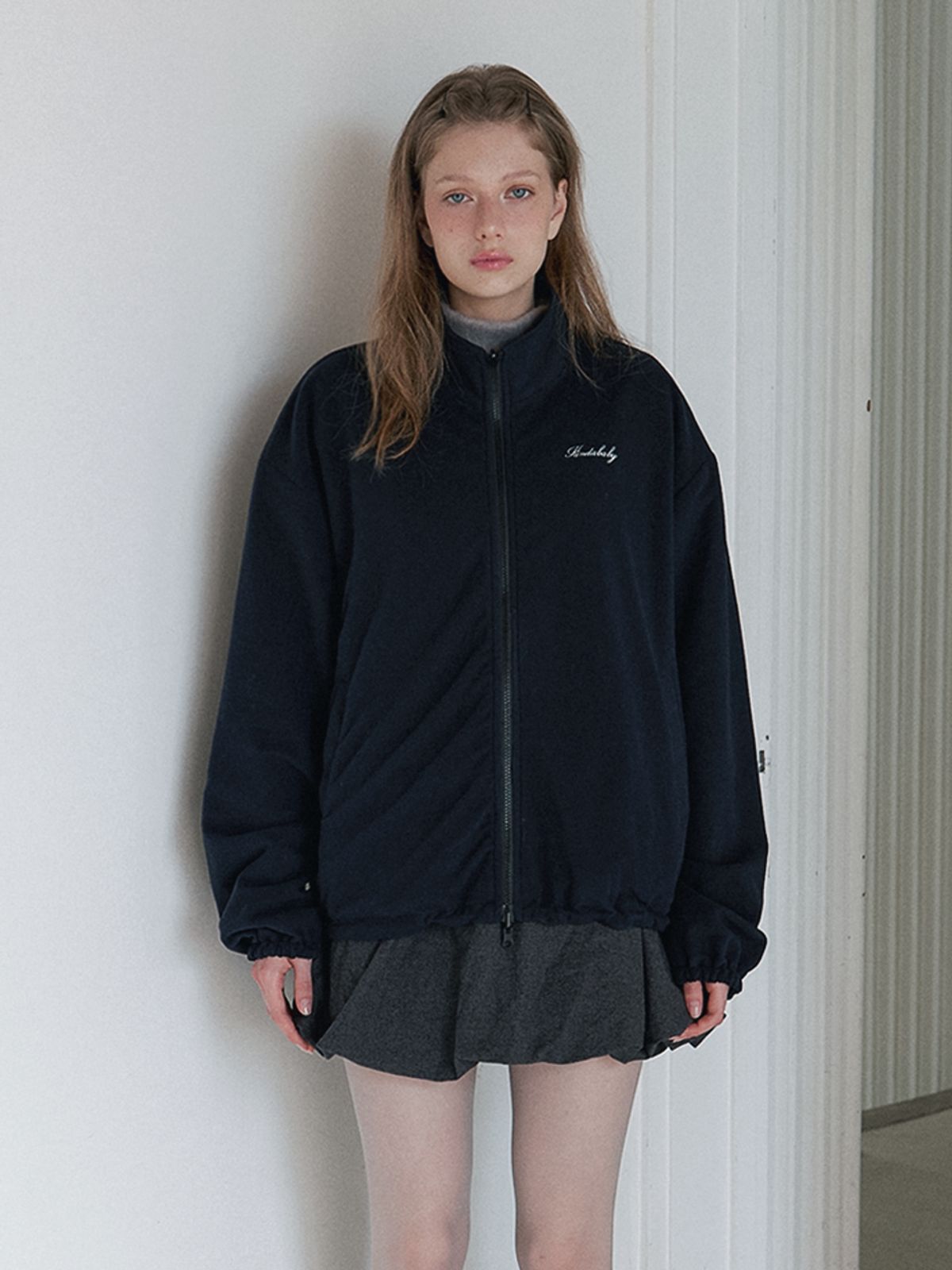 카인더베이비(KINDABABY) reversible fleece easy jacket - deep navy