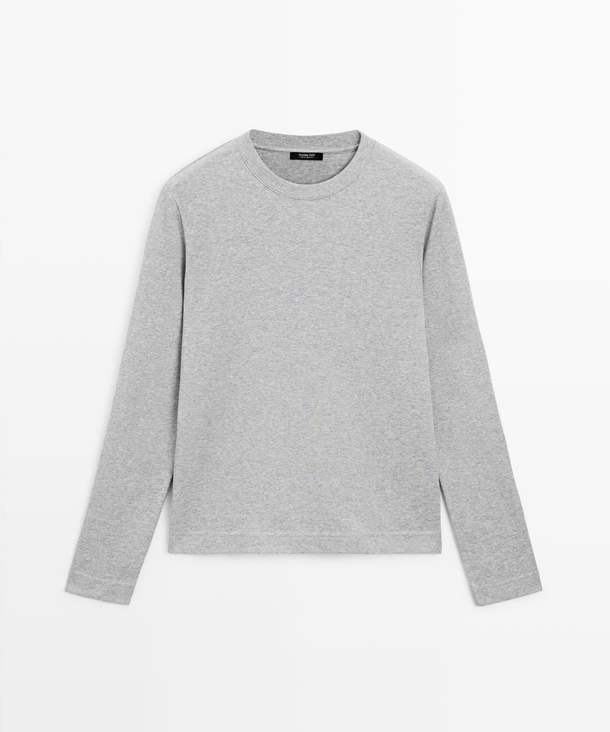 마시모두띠(MASSIMO DUTTI) 100% 코튼 인터로크 긴팔 티셔츠