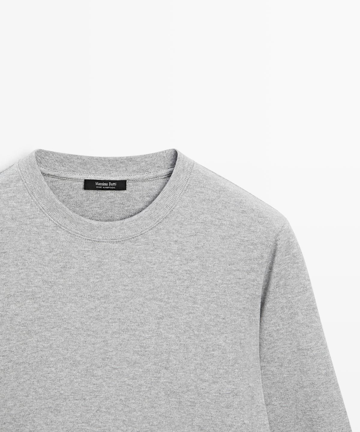 마시모두띠(MASSIMO DUTTI) 100% 코튼 인터로크 긴팔 티셔츠